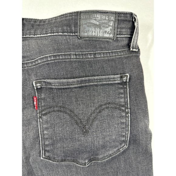 Levi's Classic Mid Rise Skinny Jeans Womens Sz 12 Black Faded Whiskers - Picture 8 of 10